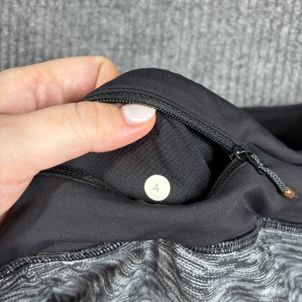 Lululemon Pace Rival Skirt II Women 4 Space Dye Black Gray Tennis Built In Brief